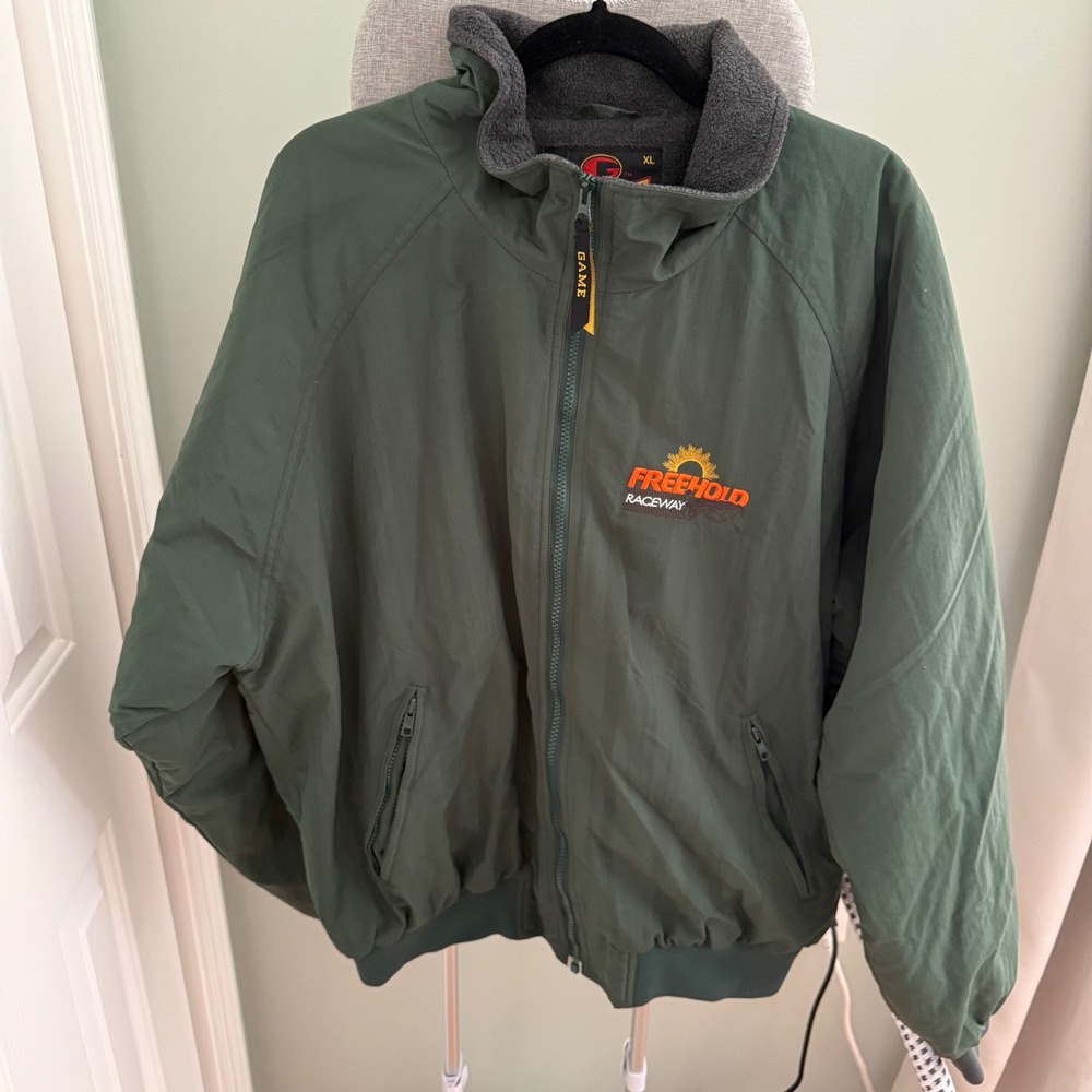 Freehold Raceway Jacket Mens XL Game Sportswear Fleece Lined Vintage NJ Racing